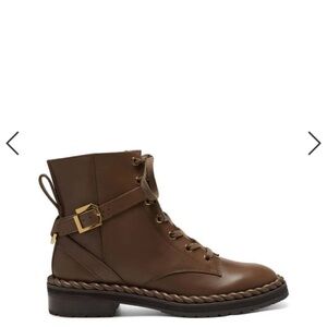 Louise et Cie Chocolate Leather Lace-Up Boots Never Worn